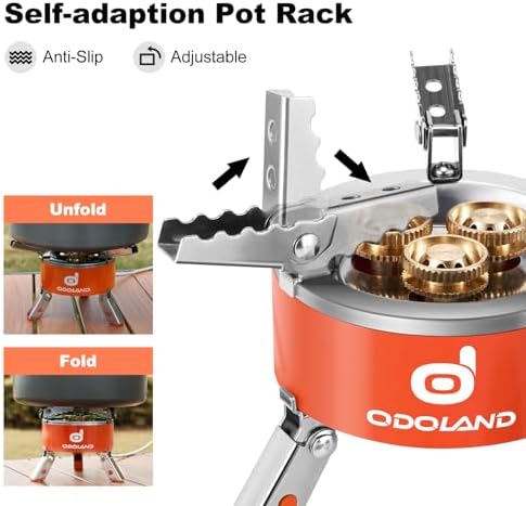 Odoland 5000W Portable Camping Stove Lightweight Camp Stove Collapsible Backpacking Stove with EVA Box for Outdoor Camping Cooking Hiking and Picnic - Image 4