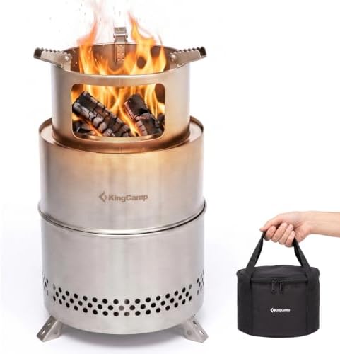 KingCamp Portable Camping Stove 304 Stainless Steel Wood Burning Stove by KingCamp