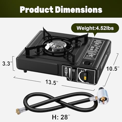 Dual Fuel Camping Stove 7800 BTU, Portable Propane Butane Burner - Image 5