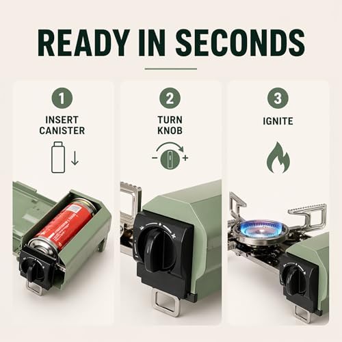 Portable Butane Gas Stove for Camping, Outdoor, and Indoor Cooking, Compact Lightweight Single Burner with Carrying Bag for Travel – by Altena - Image 6