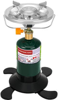 Propane Camping Stove, Portable Backpacking Stove with Adjustable Burner, Stable Camp Gas Stove for Outdoor Cooking, Single Burner Propane Stove for Hiking, Tailgating, Grilling (Fuel not Included) by HEYDUOTON