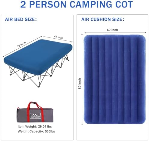 KAMPKEEPER Camping Cot for Adults with Air Mattress, No Air Pump - Image 3