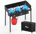 3 Burner Propane Camp Stove | 225,000 BTU | High Pressure Gas Burners by Pipopa