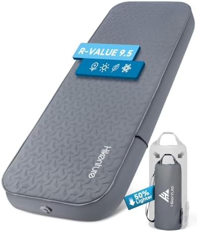 Hikenture 4" Thick Self Inflating Sleeping Pad, Foam & Air Camping Mattress by HIKENTUREOUTDOOR