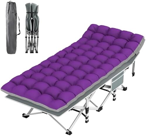 Suteck Camping Cot, Folding Camp Bed for Adults with Soft Thicker Cushion by Suteck