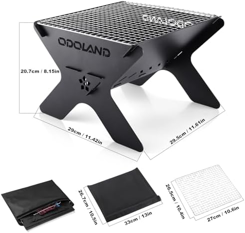 Odoland Portable Folding Charcoal Grills for Outdoor Cooking Bonfire BBQ - Image 3