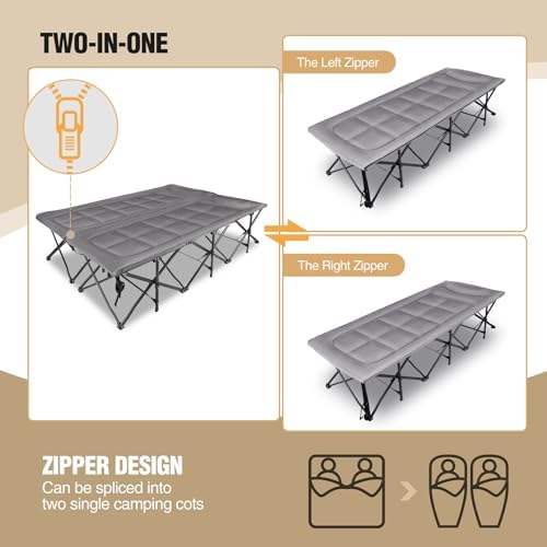 REDCAMP 2 Person Extra Wide Camping Cots for Adults 500lbs - Image 5