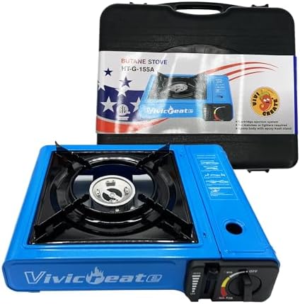 vivicreate 7000 BTU Portable Stove, Camping Stove, Butane Stove, Outdoor stove,Korean style BBQ stove,Blue by Vivicreate
