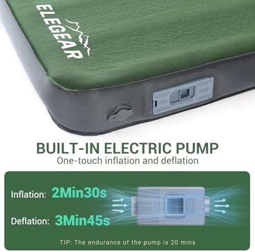 Elegear Air & Foam Camping Mattress 4" Built-in Electric Pump, Gueen Size - Image 2