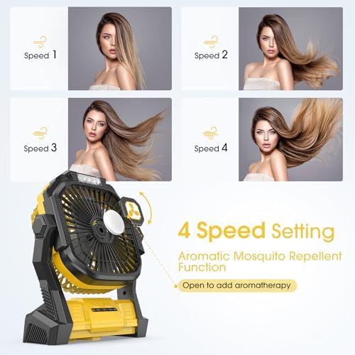 Portable Fan Rechargeable 20000mAh Cordless Battery Powered Camping Fan - Image 3
