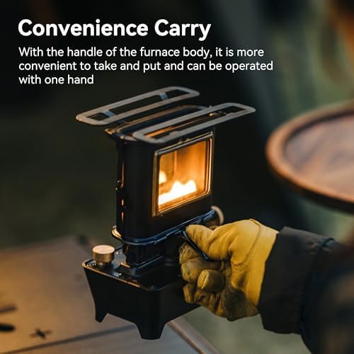 Thous Winds Camping Oil Lantern, Fuel Lamp for Outdoor Lighting Portable Stove for Cooking Warming, Black - Image 5