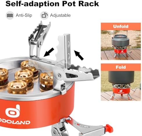 Odoland 9000W Portable Camping Stove Lightweight Camp Stove Collapsible Backpacking Stove with EVA Box for Outdoor Camping Cooking Hiking and Picnic - Image 4