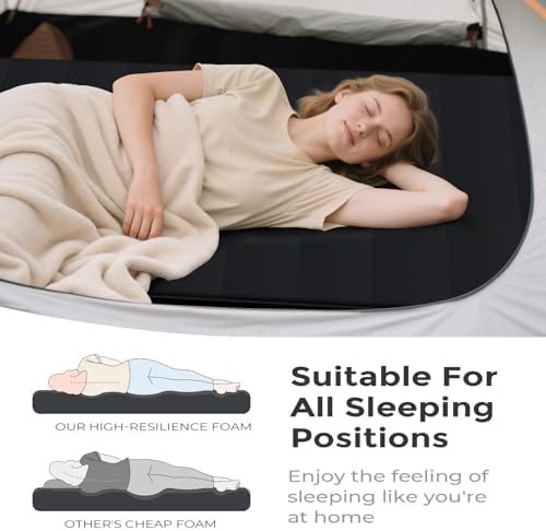 Self-Inflating Sleeping Mats for Camping 10cm Foam Sleeping Pad, Black - Image 4