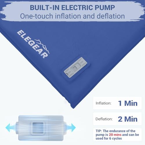 Elegear Self Inflating Sleeping Pad with Electric Pump Memory Foam 3.15" - Image 2
