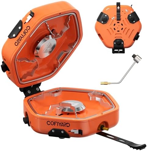 Cofiyard Propane 2 Burner Camping Stove with Carrying Bag, Portable Folding Gas Stove for Camping, Backpacking Camp Stove for Outdoor Cooking with 17,000 BTU Adjustable Burners for BBQ, Tailgating by CofiyardOfficial