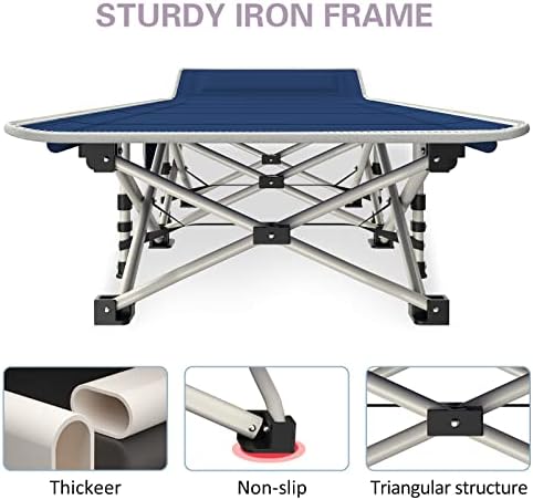 2 Pack Camping Cot with Thick Pad, Cots for Sleeping with Carry Bag - Image 3