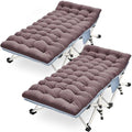 2 Pack 32" Oversize Camping Cot, XXL Camping Bed with Comfortable Mat by COLMERD