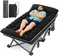 HABUTWAY Camping Cot with Mattress, 32" Extra Wide Camping Cots for Adults, Sleeping Cot for Adults Holds Up to 600LBS, Cots for Sleeping, Camp, Rv, Beach, Patio, Office Naps(Black) by HABUTWAYMakeYourLifeComfortable
