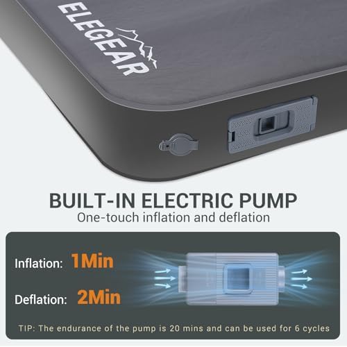 Elegear Air & Foam Self Inflating Sleeping Pad 4" Built-in Electric Pump - Image 2