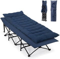 VINGLI Folding Camping Cot Bed,Camping Cots for Adults with Mattress, Foldable Cots for Sleeping with Pillow 1200D Layer Oxford for for Guest,Travel,Hiking-Blue 1P by VINGLI