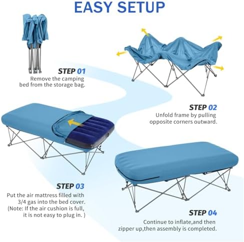 KAMPKEEPER Camping Cot for Adults with Air Mattress, No Air Pump - Image 4