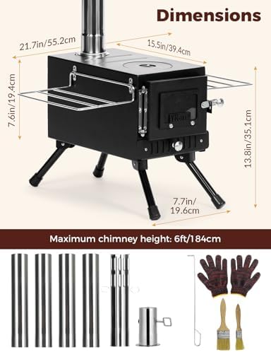 Upgraded Tent Stove, Portable Wood Burning Stove for Outdoor Camping - Image 5