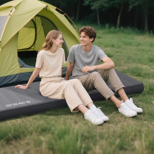 Self-Inflating Sleeping Mats for Outdoor 10cm Foam Sleeping Pad, Gray - Image 5