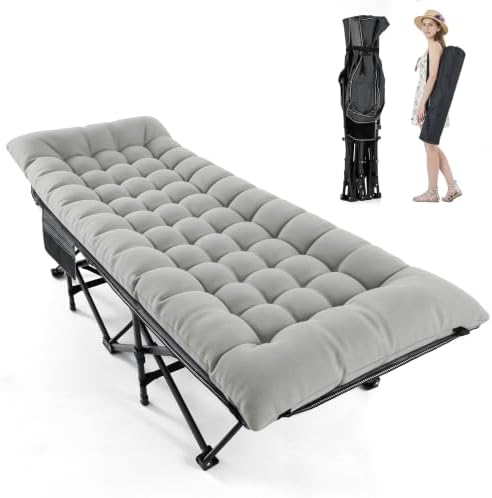 Camping Cot for Adults, Grey, 28" Extra Wide by Unknown