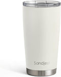 SANDJEST Beige Tumbler 20oz Stainless Steel Double Wall Vacuum Insulated, Travel Coffee Cup, Gifts for Men Women Birthday Christmas by SANDJEST