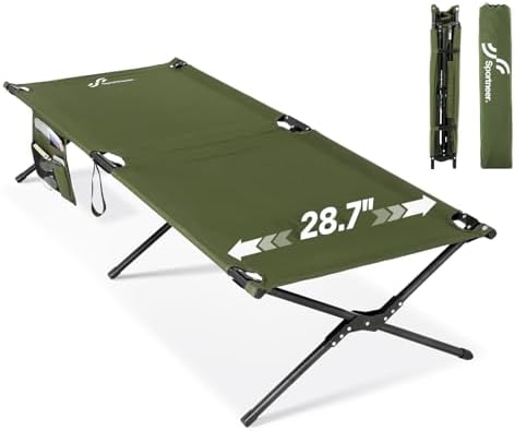 Sportneer Camping Cot, 78.3"x28.7"x14.6" Portable Folding Bed for Adults with Storage Bag, Support 330 LBS, Compact for Outdoor Camping, Travel, Home Guest Room by Sportneer
