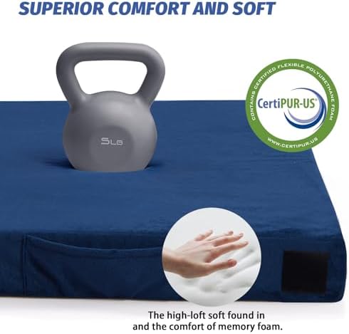 CYMULA Memory Foam Camping Mattress Pad, Sleeping Mat, Portable Roll Up Mattress for Adults, Camping Bed Pads for Sleepover, Car Bed with Travel Bag - Image 4