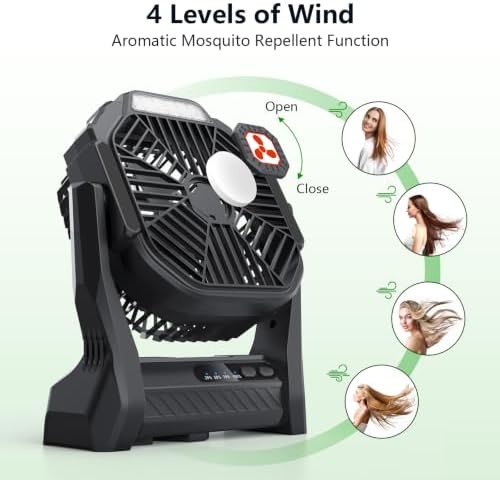 Portable Fan Rechargeable 20000mAh Cordless Battery Powered Camping Fan - Image 3