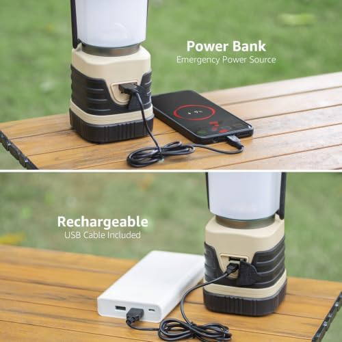 Lepro 1000LM LED Camping Lantern Rechargeable with 4 Light Modes, White - Image 3