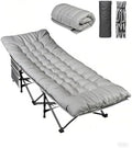 WLIVE 1200D Oxford Camping Cot with Washable Mattress for Adults, Greige by WLIVE
