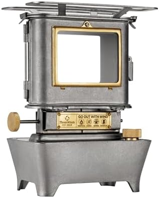 Thous Winds Camping Oil Lantern, Portable Stove for Outdoor Lighting Cooking Warming, Stainless Steel Oven, Retro Silver by ThousWinds