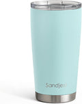 SANDJEST Stainless Steel Tumbler 20 oz, Double Wall Vacuum Insulated Mug with Lid, Travel Coffee Cup for Women Girls Friends Sisters, Birthday Christmas (Pale Turquoise) by SANDJEST