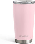 SANDJEST Pink Tumbler 20oz Stainless Steel Double Wall Vacuum Insulated, Travel Coffee Cup, Gifts for Men Women Birthday Christmas by SANDJEST