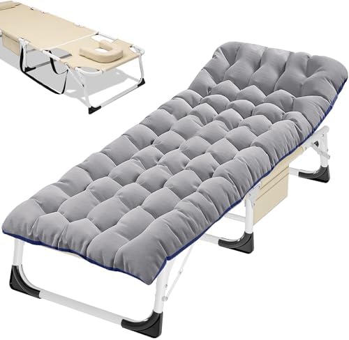 ABORON Extra Wide 28-Inch Folding Camping Cot for Adults with Mattress by ABORON