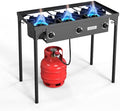 ROVSUN 3 Burner Propane Gas Stove, 225,000 BTU High Pressure Outdoor Camping Burner with CSA Listed Regulator, Picnic Cooker Perfect for Home Brewing Maple Syrup Patio Turkey Frying Canning by ROVSUN