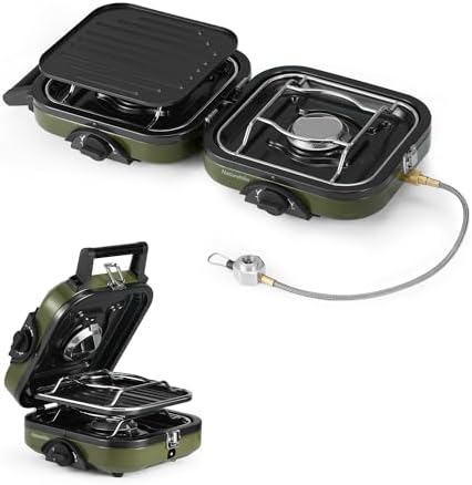 Naturehike 2 Burner Folding Camping Stove with Griddle by Naturehike
