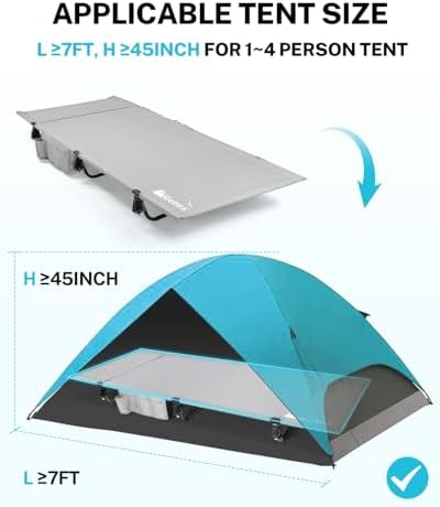 Gonex 31" Wide Camping Cot Lightweight Folding Portable Camp Cot for Adult - Image 7