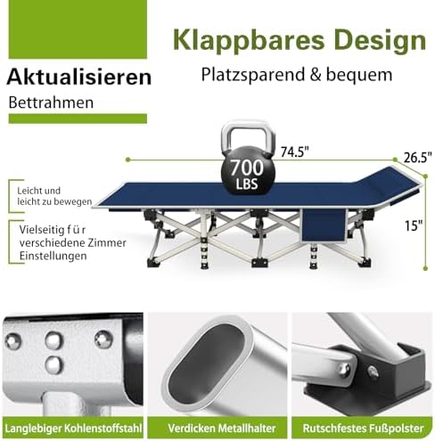 Camping Cot with Mattress 27 inch, Sleeping Cots for Adults - Image 4