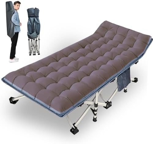 XXL 32" Camping Cot with Mattress, 900LBS Sleeping Cots for Adults by NESDCC