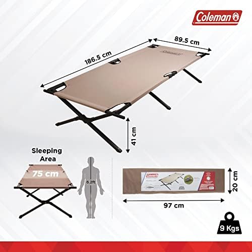 Coleman Trailhead II Large Folding Cot with Easy Setup & Takedown, Supports Adults up to 6ft 2in or 300lbs, Great for Camping, Lounging, Elevated Sleeping, Guests, & More - Image 3