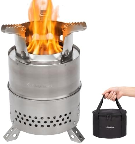 KingCamp Portable Camping Stove 304 Stainless Steel Wood Burning Stove by KingCamp