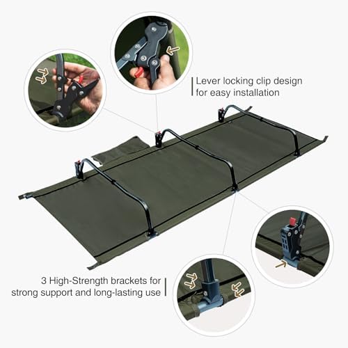 ONETIGRIS SUPRAGRIS Camping Cot, Support Up to 400lbs, Lightweight Comfortable Folding Bed for Camping, Hiking, Backpacking, Travel, Car Trips, Office Nap (Ranger Green) - Image 5