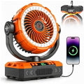 9-Inch Rechargeable Camping Fan 【Auto-Oscillating, Max 60H】20000mAh Portable Battery Powered Operated Fan,Light,Timer,Hook,Outdoor Tent Fans for Patios,Beach,Fishing,Emergency,Camping Gear Essentials by Ausic