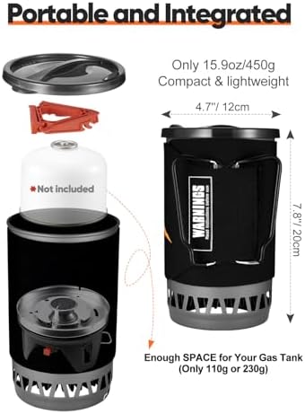 Odoland 1.4L Heat Exchanger Camping Stove Outdoor Camping Cookware - Image 5