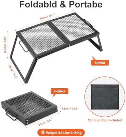 Odoland Portable Folding Charcoal Grills for Outdoor Cooking Bonfire BBQ - Image 2