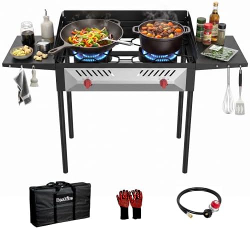 BESTFIRE 2 Burner Propane Gas Stove 150k BTU High Pressure Outdoor Cooker by GrillsOutdoorCooking